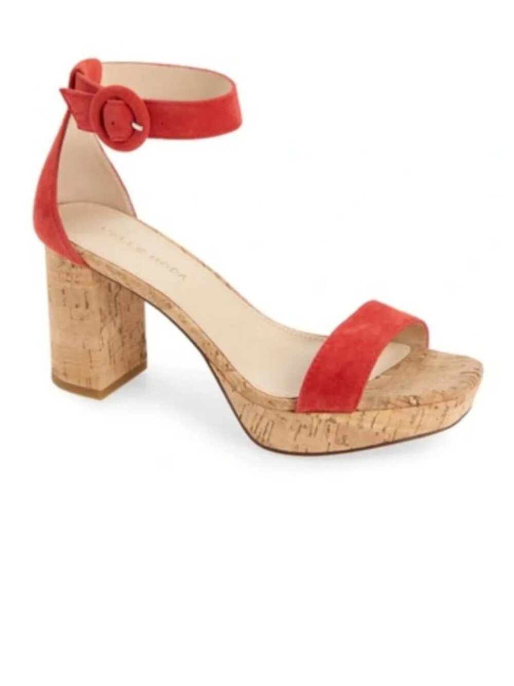 NEW PELLE MODA Amari Platform Block Heel Sandal In Flame